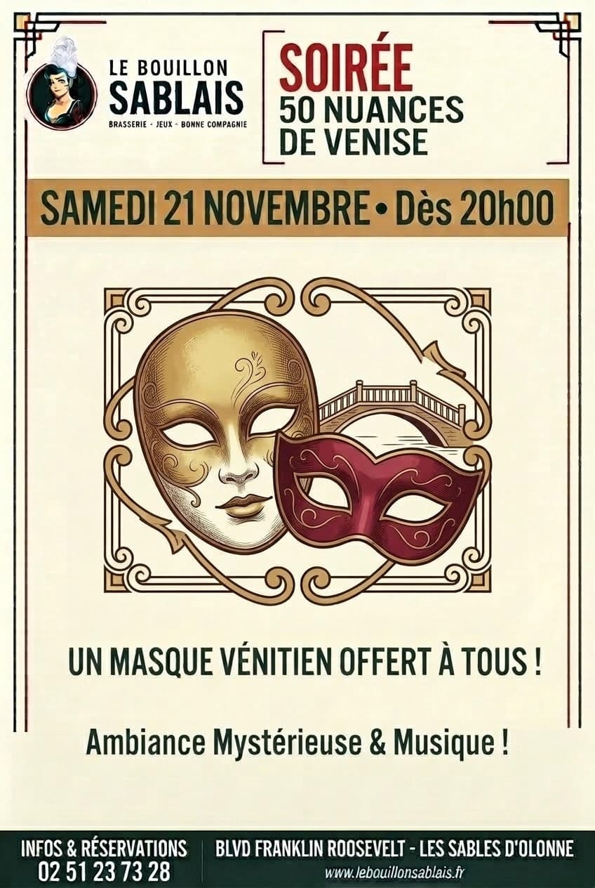 Affiche 50 nuances de Venise, samedi 21 novembre 2026 dès 20h00