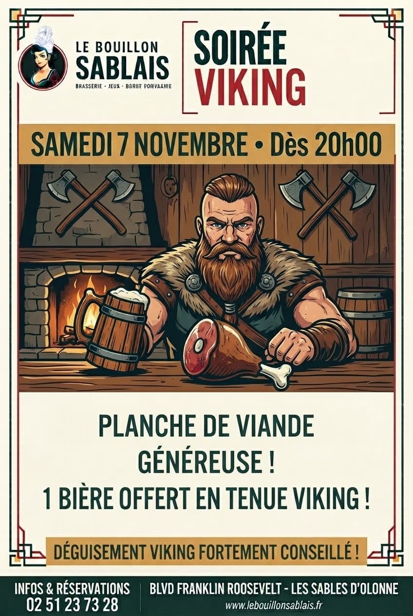 Affiche Soirée Viking, samedi 7 novembre 2026 dès 20h00